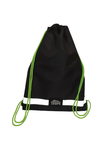TS014 Сумка/мешок/рюкзак для сменной обуви (сменки)  (чёрный/салатовый)